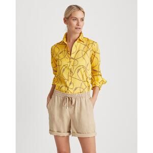 Lauren Ralph Lauren Jamelko Chain Print 100% Cotton Dandelion Field Yellow XXL